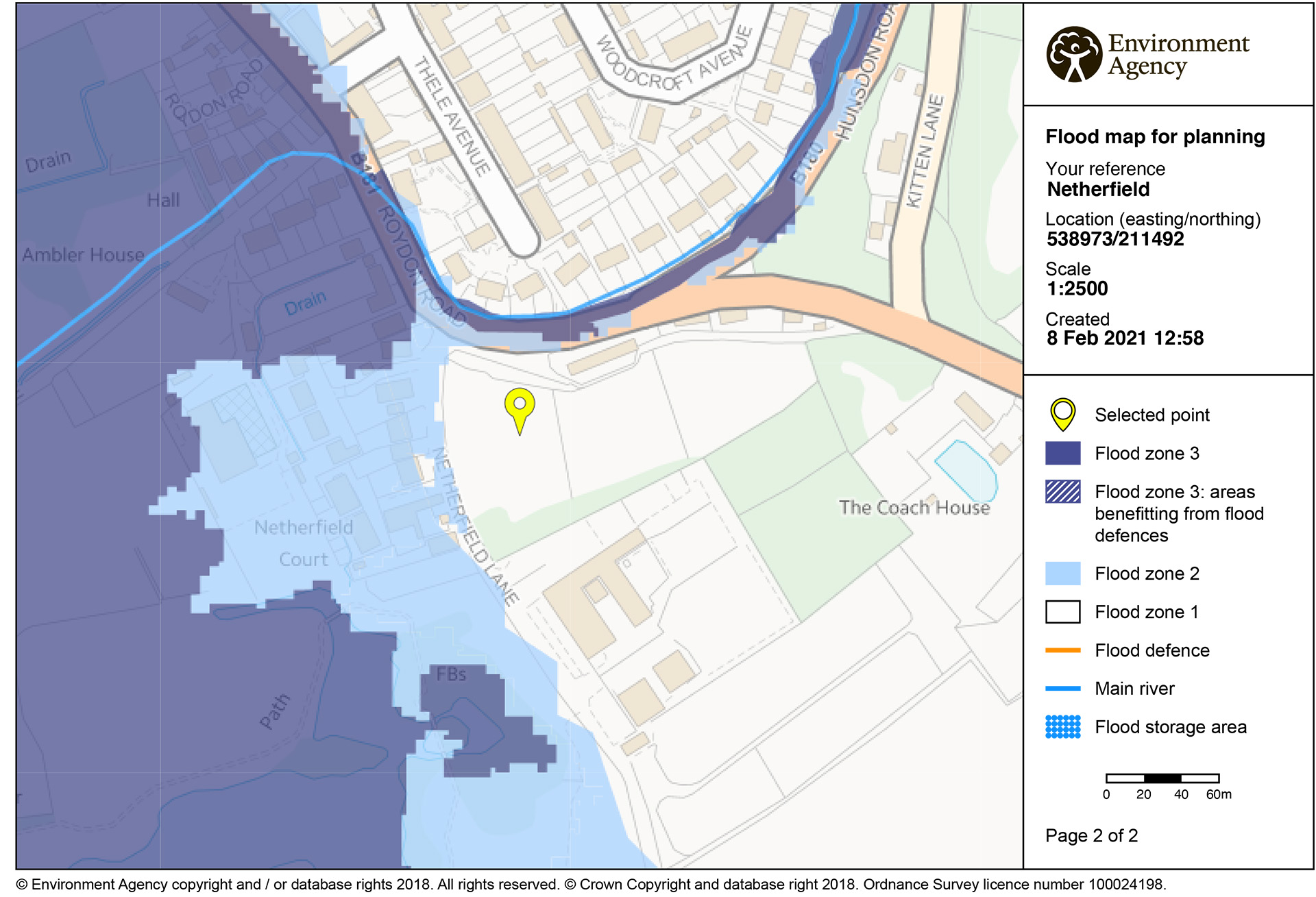 Flood map for planning